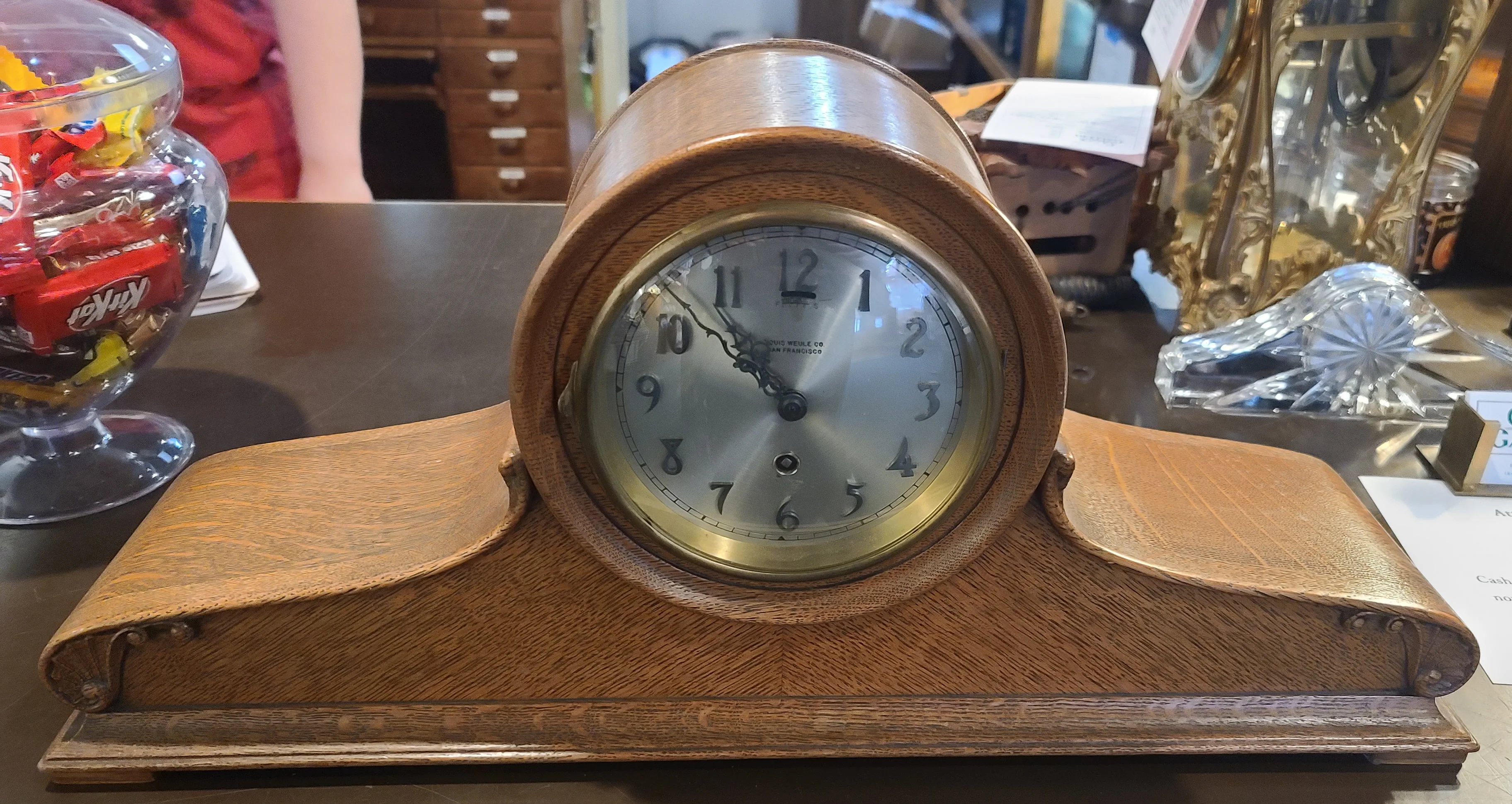 Chelsea Custom Tambour Mantel Clock In Stunning Walnut Case