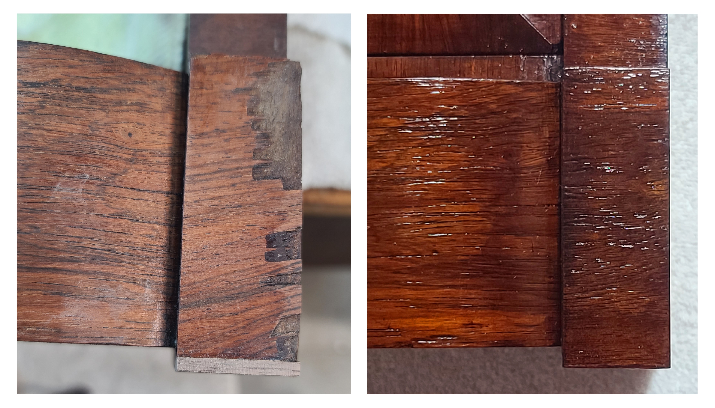 Shelf Clock With Rosewood Columns & Original Reverse Glass Paintings