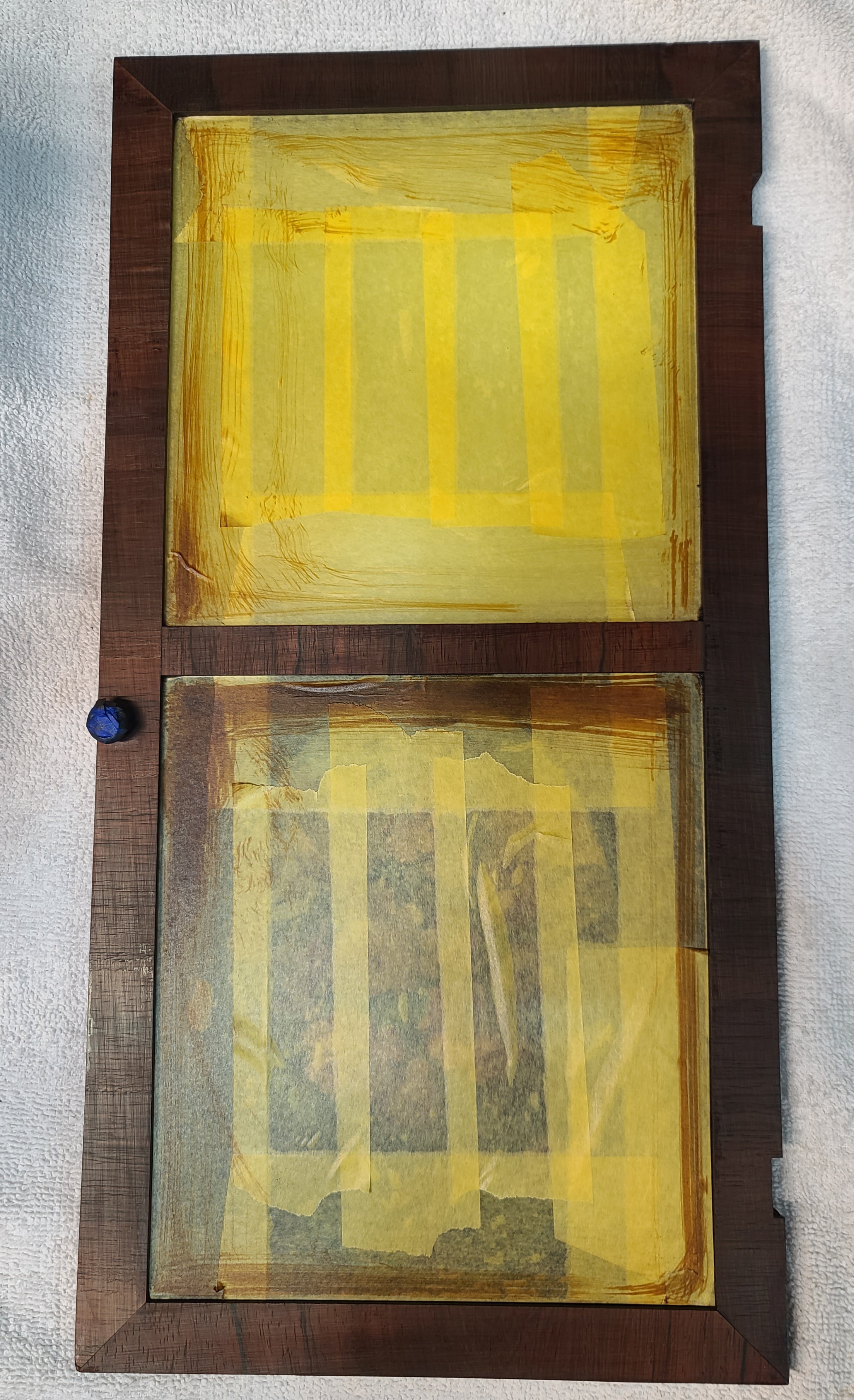 Shelf Clock With Rosewood Columns & Original Reverse Glass Paintings