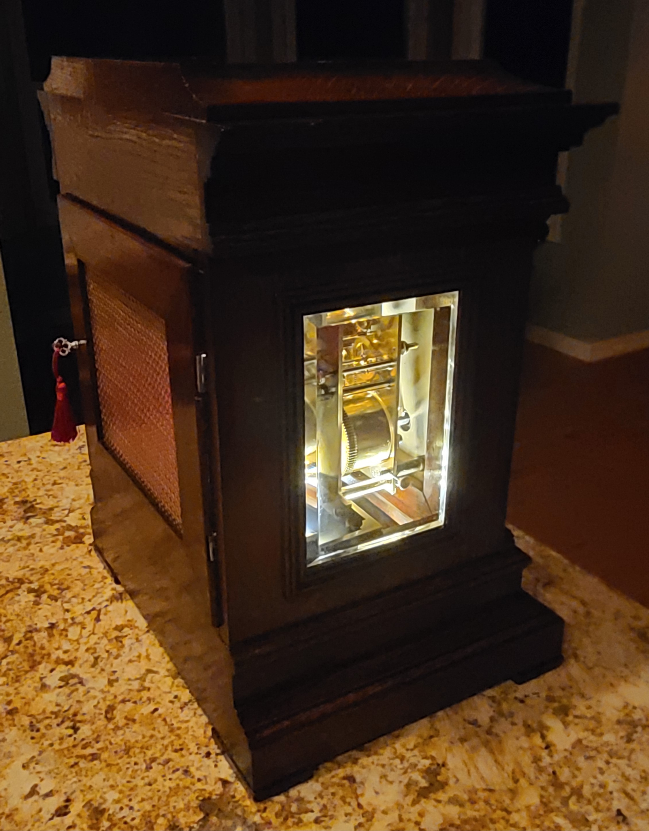 Petite Sonnerie Bracket Clock With Beveled Viewing Windows